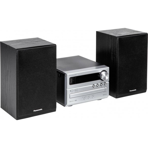 Panasonic Ηχοσύστημα 2.0 SC-PM250 20W με CD / Digital Media Player και Bluetooth Ασημί