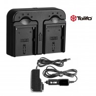 TOLIFO Διπλός φορτιστής για μπαταρίες τύπου Sony NP Batteries (+Car Ac)