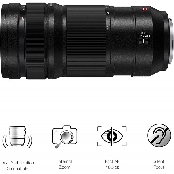 Panasonic Lens LUMIX S PRO (F4, 70-200 mm, O.I.S, Filter Size 77 mm)