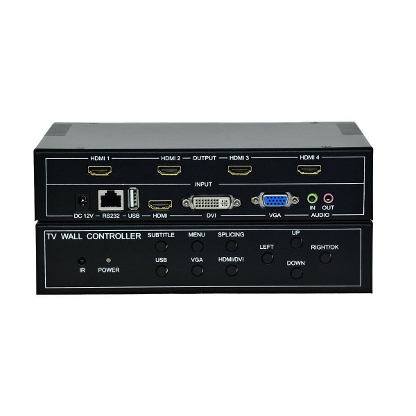 Επαγγελματικό 4 Channel Video Wall Controller Processor 2x2 4 TV Splicing Display Kit