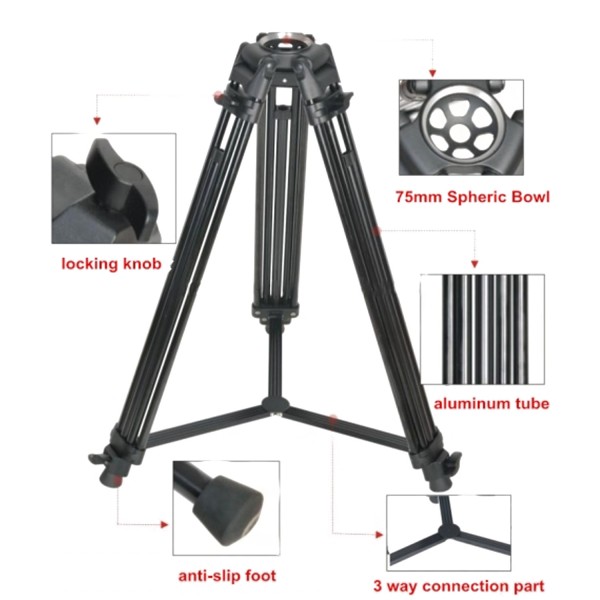 1,85m Τρίποδας Diat TV40 με υδραυλική κεφαλή - Έως 12kg