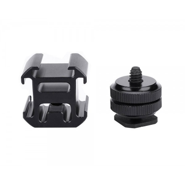 Photography Triple Hot Shoe  Swivel Mount