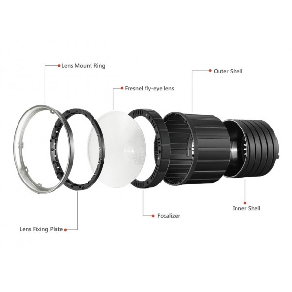 COMBO Φωτιστικό Tolifo SK-80DS LED Video Light 7200 LM + Tolifo Bowens Fresnel 2X Lens