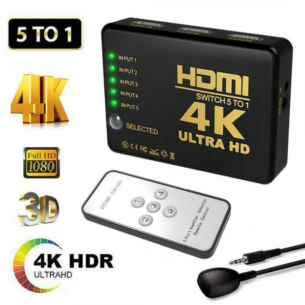 5x1 HDTV 4K HDMI Splitter Switcher