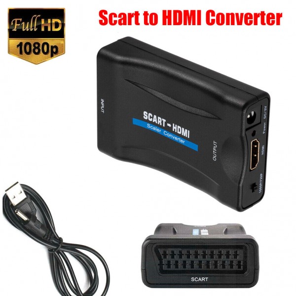 1080P SCART to HDMI Video Audio Upscale Converter HD Signal