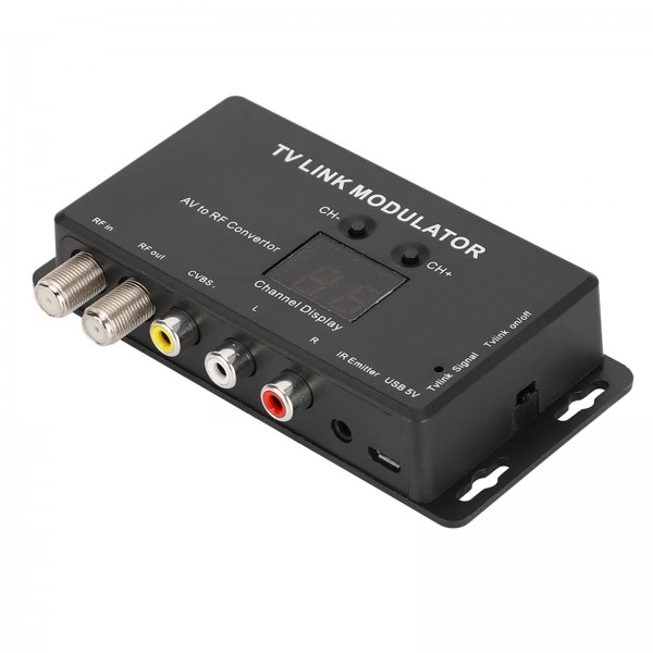 UHF TV LINK Modulator AV to RF Converter IR Extender With Channel Display 