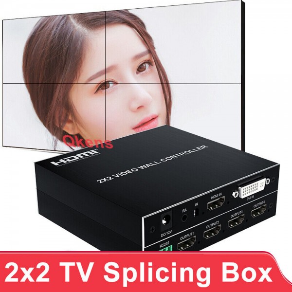 Professional 4 Channel Video Wall Controller Processor 2x2 4 TV Splicing Display Kit