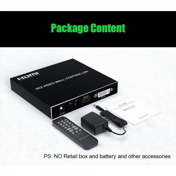 Επαγγελματικό 4 Channel Video Wall Controller Processor 2x2 4 TV Splicing Display Kit