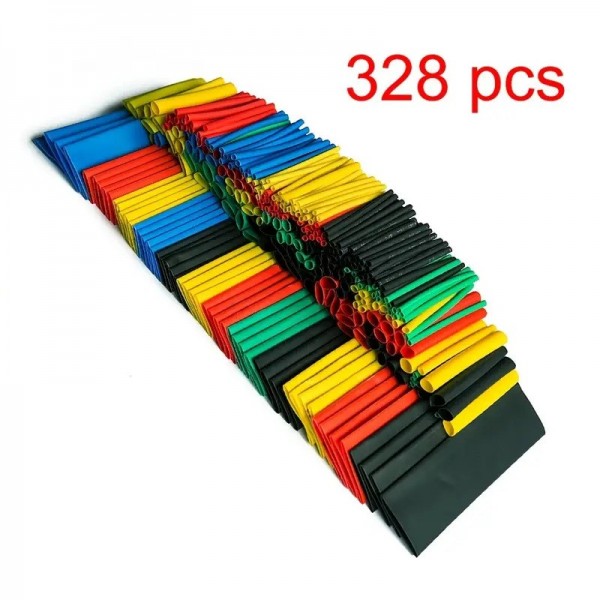 328pcs Heat Shrink Tubing 5 Colors 8 Sizes Assorted Tube Wrap Sleeve Set