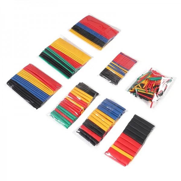 328pcs Heat Shrink Tubing 5 Colors 8 Sizes Assorted Tube Wrap Sleeve Set