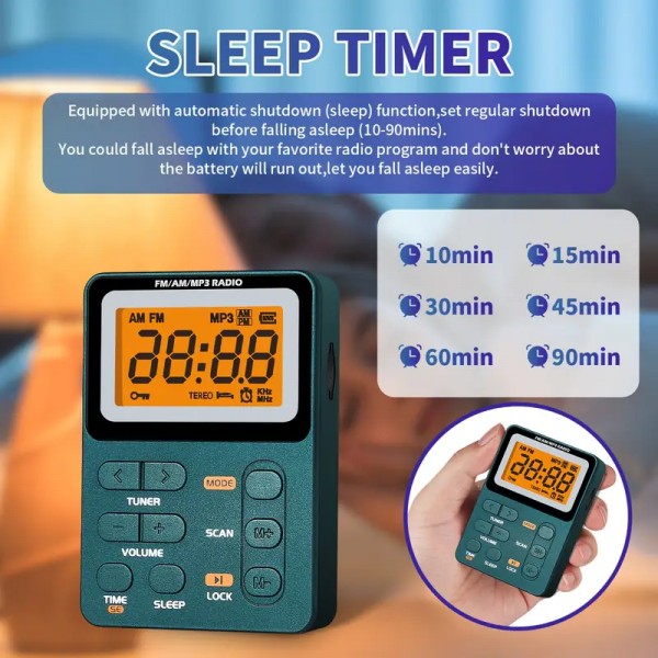 Φορητό Ραδιόφωνο FM/AM/MP3 Digital με ακουστικά  κ TYPE-C επαναφορτιζόμενο (Γκρι) 