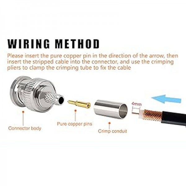 5PCS Original ULTIMAX BNC ΑΡΣ.CRIMP RG174 V7001/3724 