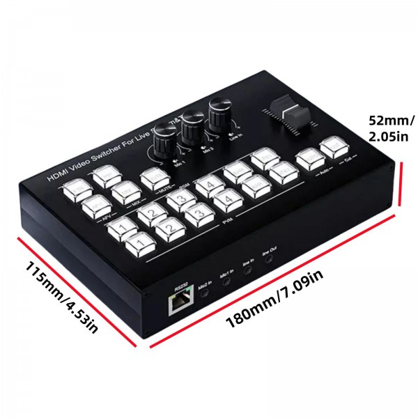 Τηλεοπτικός μίκτης 4K Video Switcher 4 HDMI Camera Streaming Live Production