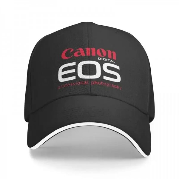 Unisex καπέλο με στάμπα Canon EOS χρώματος μαύρο