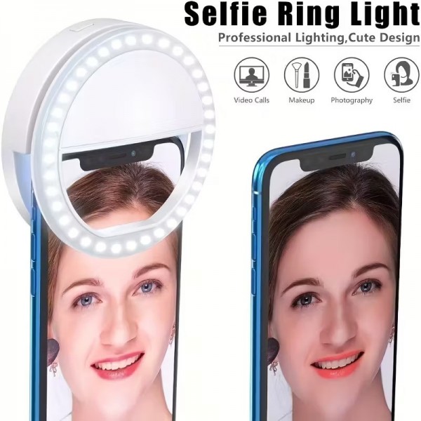 Φωτιστικό LED δαχτυλίδι για live streaming με Smartphone Tablet (Μαύρο)