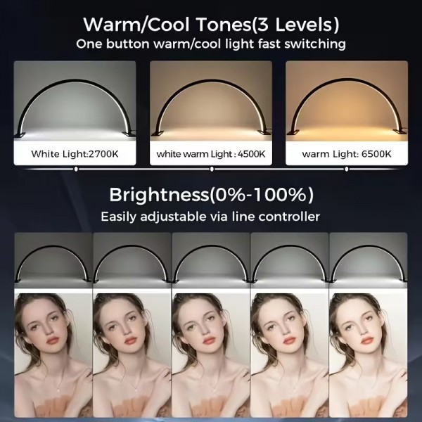 Επιτραπέζιο καμπυλωτό Φωτιστικό Led για Κάθετη Φωτογράφιση κ Άλλες Χρήσεις (λευκό)  