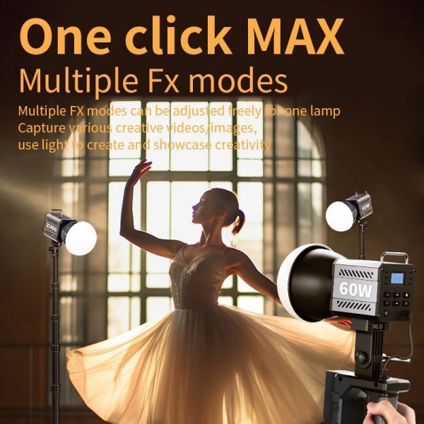 Φωτογραφικό Φωτιστικό ZU60 60W COB Video Dimmable Light 2700-7500K 