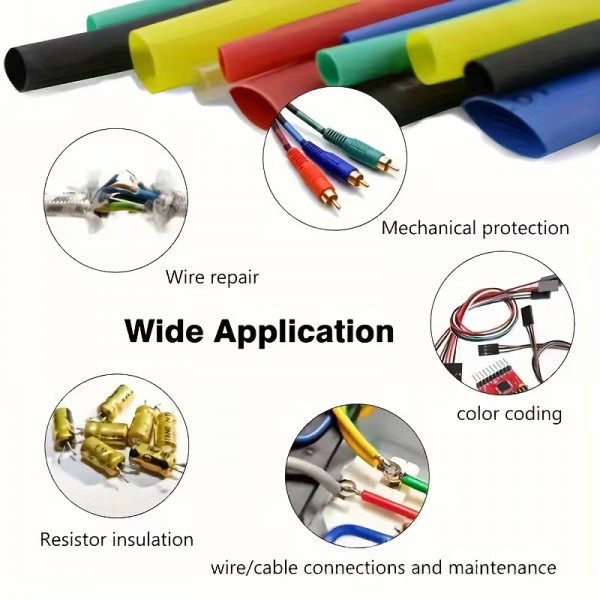800 Τεμ. Θερμοσυστελλόμενος σωλήνας Καλωδίων Διάφορα μεγέθη