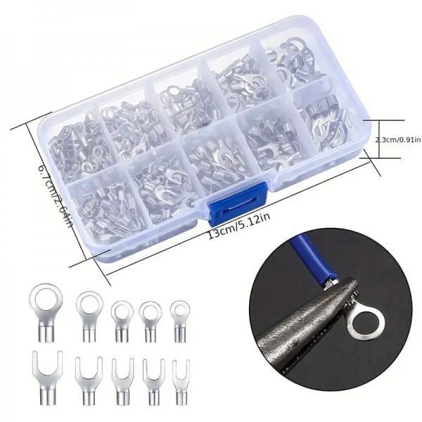 Σετ 320 Ακροδεκτών Κυκλικών κ U-τύπου για συνδέσεις καλωδίων μπαταρίας Τροφοδοτικών 