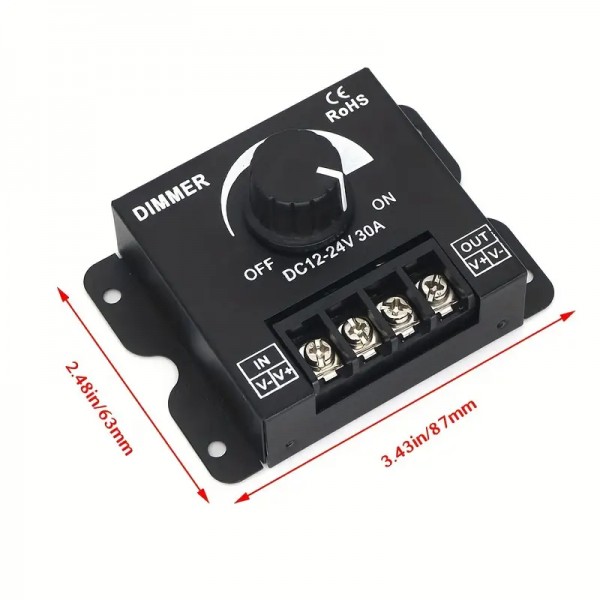 Touch-Controlled LED Dimmer Switch - DC 12V-24V 30A