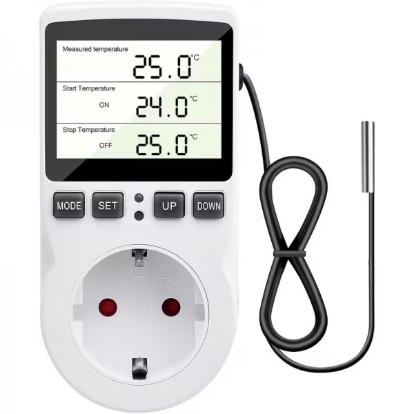 Ψηφιακή Πρίζα Ελέγχου Θερμοκρασίας με Αισθητήρα Θερμοστάτη Θέρμανση Ψύξη