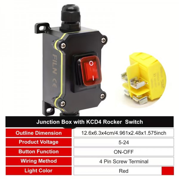 Αδιάβροχος Ενσωματωμένος Διακόπτης με Δείκτη LED