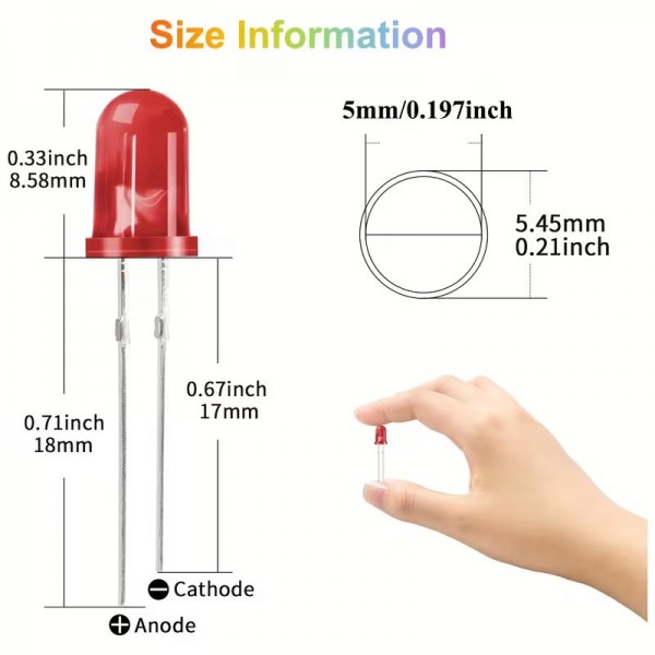 450 Τεμ. 5mm LED Δίοδοι σε Κουτί