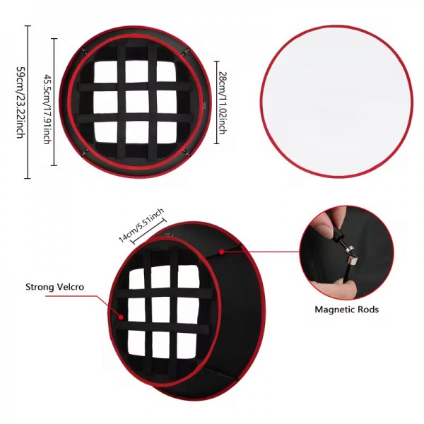 Φωτογραφικός Στρογγυλός διαχυτής CamLet Softbox Diffuser για LED Panel (Tolifo, Yongnuo, ect)