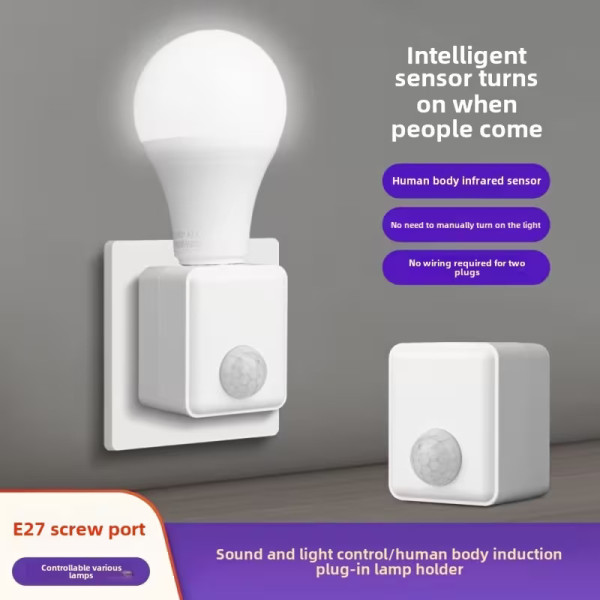 Βάση Λαμπτήρα E27 με Αισθητήρα Υπερύθρων Κίνησης 