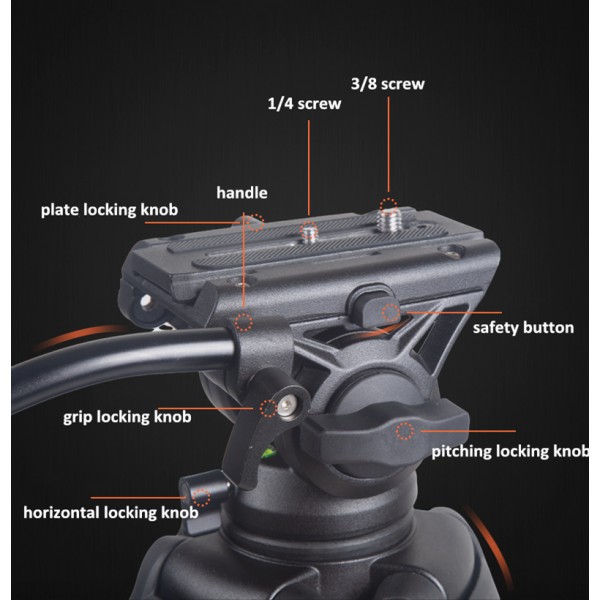 Flat Fluid Κεφαλή Τρίποδα Diat KS-15 για Βίντεο κ Φωτογραφία