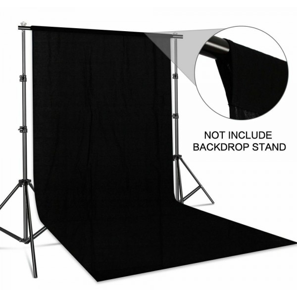 StudioLine 2 x 3 Double Sided Black Photography New Polyester Background