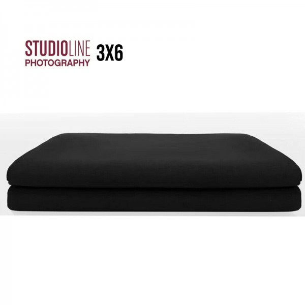 StudioLine 3 x 6 Double Sided Black Photography New Polyester Background