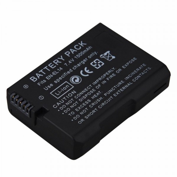 1500mAh EN-EL14 μπαταρία για Nikon (πολλά μοντέλα) 