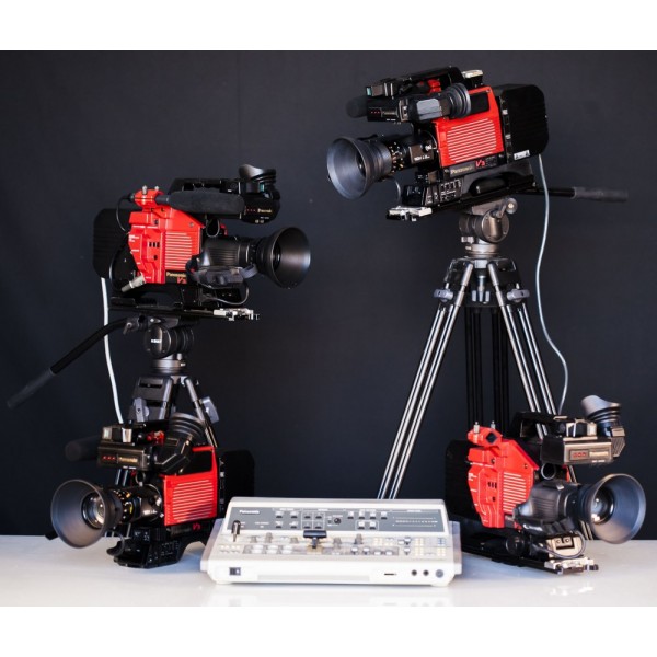 4 Video Cameras FULL Vintage Setup PANASONIC WV-V3  w Mixer (1986)