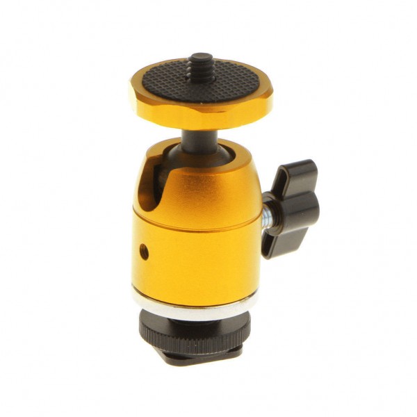 GOLD Professional Ball Head Hot-Shoe Adapter Camera 1/4 Screw