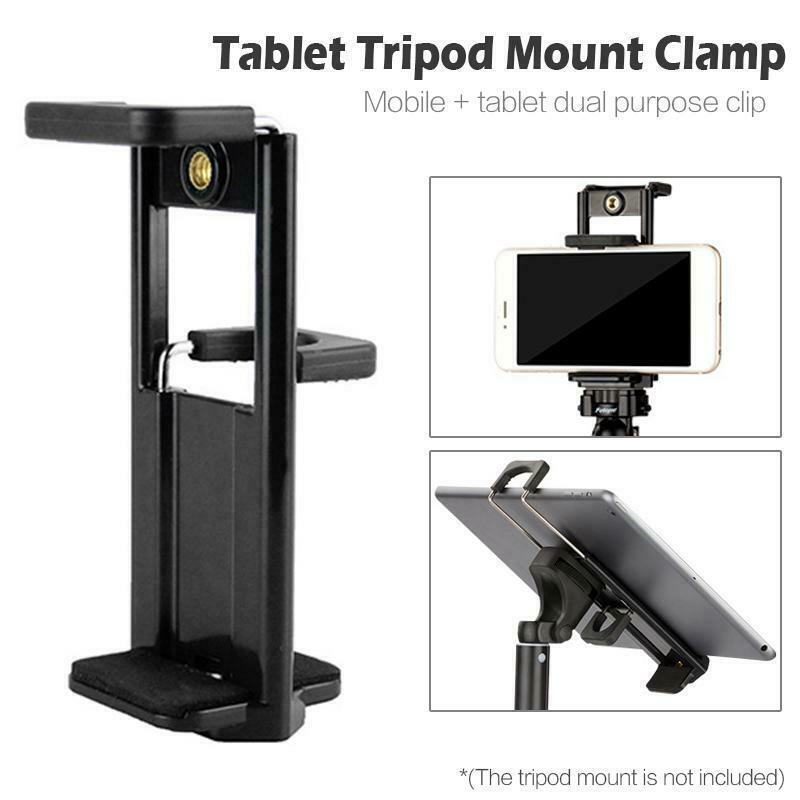 IPad Tablet Adapter Phone Holder Stand Mount Bracket Clip Selfie Stick Tripod