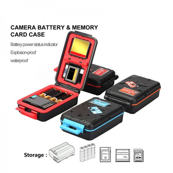 LENSGO μεσαία προστατευτική θήκη για αποθήκευση φωτογραφικών μπαταριών κ καρτών μνήμης (6 κάρτες + 2 μπαταρίες) 