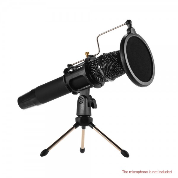 Desktop Microphone Stand + Shock Mount Mic Holder + Pop Filter Kit