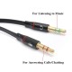 WOXLINE 3.5mm Headphone Mic Audio Y Splitter Cable Female to Dual Male