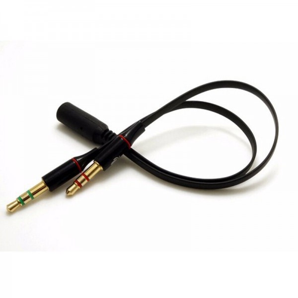 WOXLINE 3.5mm Headphone Mic Audio Y Splitter Cable Female to Dual Male