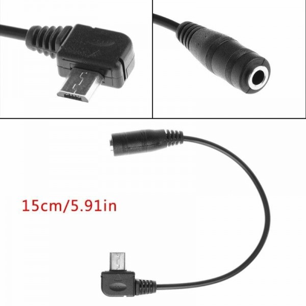 Micro USB B 5 Pin Male To 3-Pole 3.5mm Female Jack Aux Audio Adapter Cable