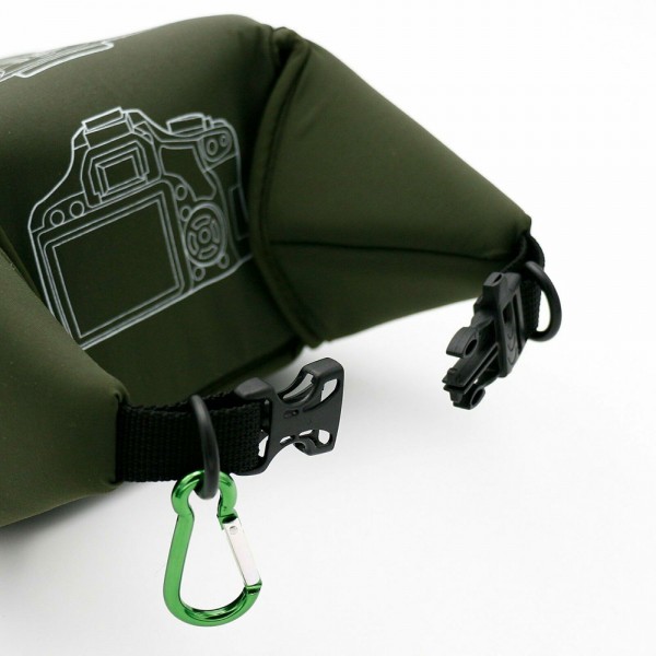Πράσινη φωτογραφική αδιάβροχη θήκη DSLR με θέση φακού 21cm