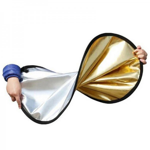 2 in 1 Studio Collapsible Light Reflector 60cm Silver Gold
