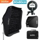 Godox 80x80cm Flash Softbox w S2 Type Bowen Mount w Grid