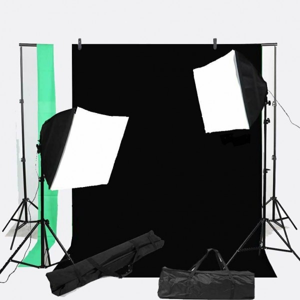 Outletvideo Photography XL2 STUDIO KIT ALL IN ONE+ "Junior Backdrop Kit 