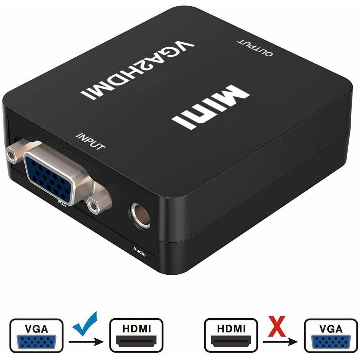 Full HD Video Audio VGA to HDMI Converter