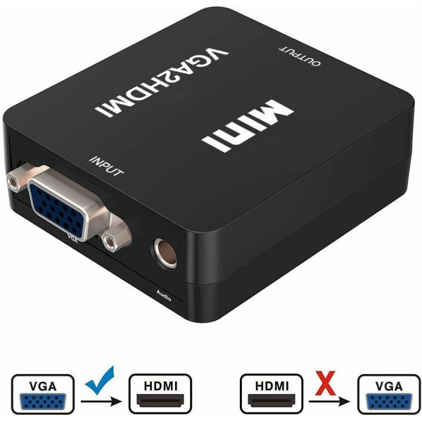 Full HD Video Audio VGA to HDMI Converter