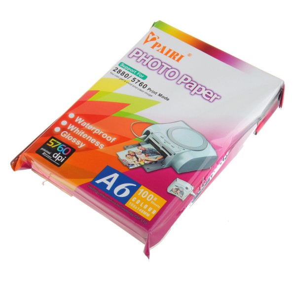 Waterproof 100 Sheets A6 Photo Paper 4x6 Glossy 260gsm for Inkjet Printer