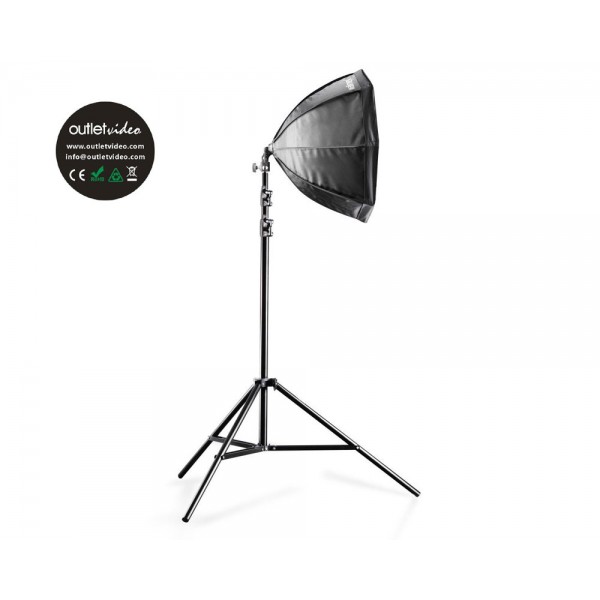 OutletVideo οκταγωνικό φωτιστικό Softbox σετ με 3 λάμπες (2025W - 33.000 Lumens)