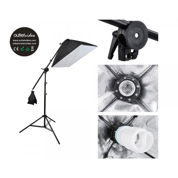 Ολοκληρωμένο σετ OutletVideo XL3 Softbox kit με φωτογραφικό τραπέζι Still life